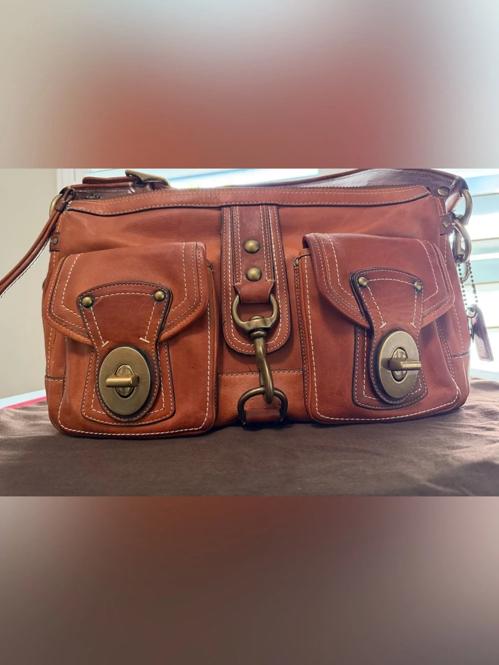 Coach 65th Anniversary Mandy Satchel Shoulder Bag w/Legacy Stripe lining - Picture 3 of 15